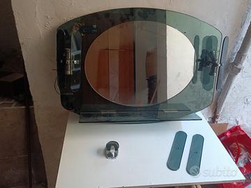 Specchio bagno vetro fumé anni 70 