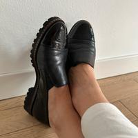 Mocassino pelle nero Cinzia Valle