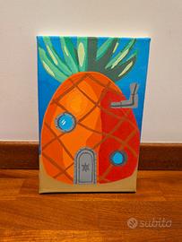 Dipinto a mano "Casa di SpongeBob"- Quadro su tela