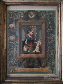 Oleografia Beata Vergine del Rosario – fine XIX se