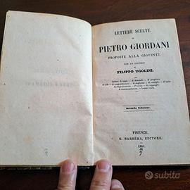 Libro Lettere Scelte di Pietro Giordani  1860.