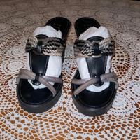 Ciabatte 36 nero grigio NEW pelle