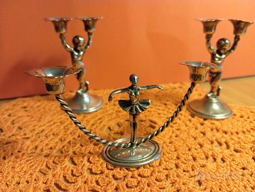 miniature candelieri argento 800 massiccio
