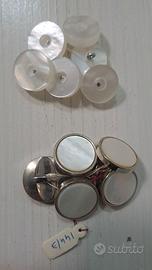 12 bottoni gioiello madreperla e metallo anni 70