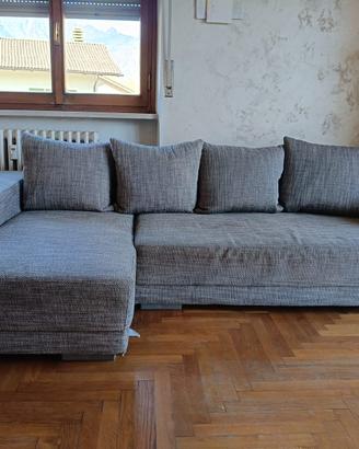 Divano a L allungabile con contenitore 4 posti