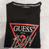 T-SHIRT GUESS  CON STAMPA E APPLICAZIONI IN PIETRE