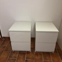 Coppia Comodini IKEA MALM (2 cassetti) - Bianco