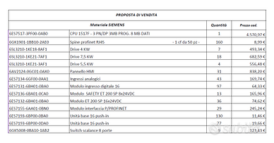 Materiale SIEMENS nuovo