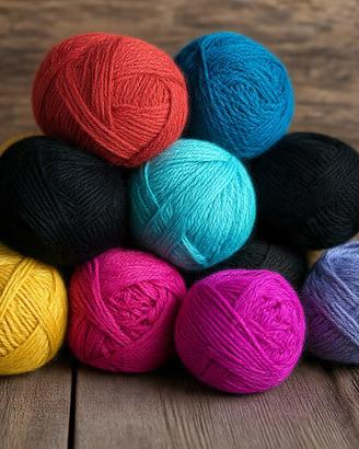 Stock Gomitoli lana 100% lana vergine div. colori