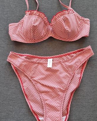 Costume bikini Etam tg S quadretti rossi
