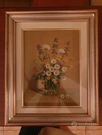 Quadretto Vintage Margaritine in Vaso 20x32