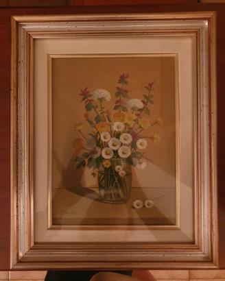 Quadretto Vintage Margaritine in Vaso 20x32