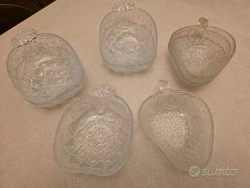 Set per macedonia in vetro lavorato