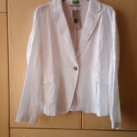 Blazer bianco in lino nuovo con cartellino 