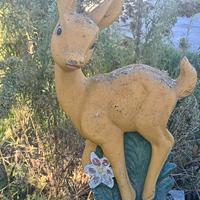 bambi in pietra primi 900 dipinto a mano unico