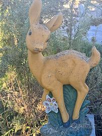 bambi in pietra primi 900 dipinto a mano unico