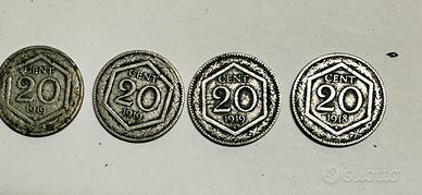 4 monete 20 centesimi Regno d’Italia 1918/19