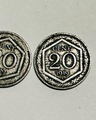 4 monete 20 centesimi Regno d’Italia 1918/19