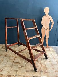 Carrello scaletta industriale vintage