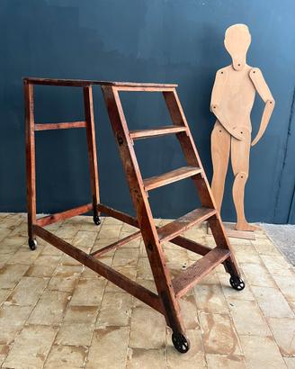 Carrello scaletta industriale vintage