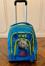 Zaino/trolley WWF personalizzato leopardo