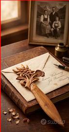 Tagliacarte Artigianale Edelweiss in Legno