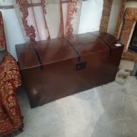 BAULE IN LEGNO ANTICO - PORTA LEGNA O ARREDO