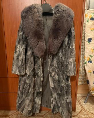 Pelliccia vera vintage grigia