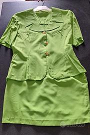 Completo tailleur verde Giacca+Gonna tg.M
