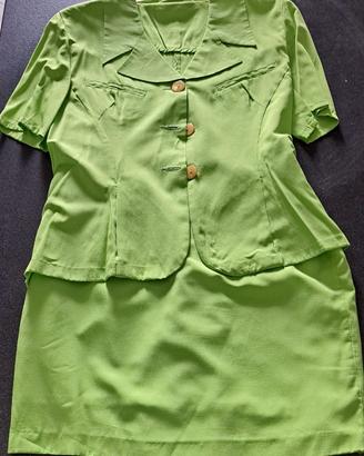 Completo tailleur verde Giacca+Gonna tg.M