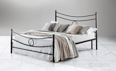 struttura letto matrimoniale ferro battuto nero xl