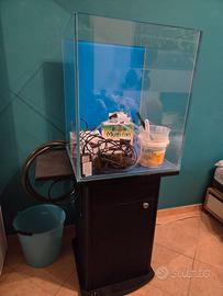 Acquario + Mobiletto + Vano acqua osmosi in vetro