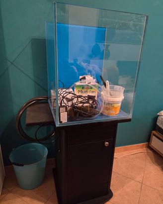 Acquario + Mobiletto + Vano acqua osmosi in vetro