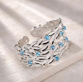 Bracciale Argento Sterling925 Topazio Swiss Blu