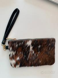 Pochette/portafoglio in cavallino