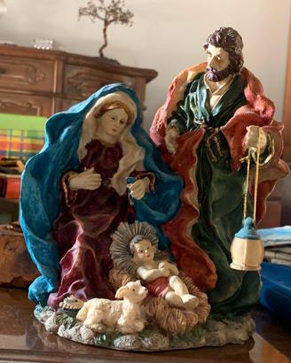 Presepe Natività Famiglia Sacra  lanterna/agnello