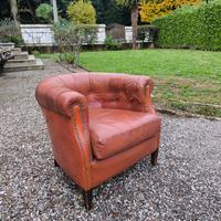 Poltrona vintage in pelle – stile Chesterfield 