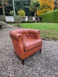 Poltrona vintage in pelle – stile Chesterfield 