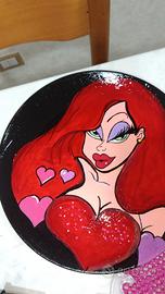 piatto dipinto Jessica rabbit 