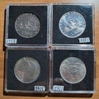 Lotto di 4 monete da 500  Argento