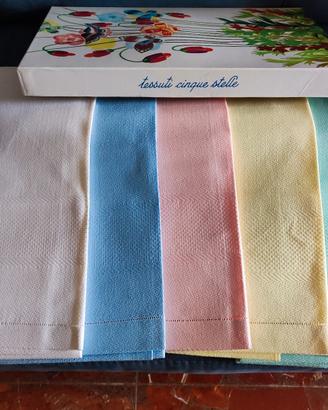 set asciugamani in puro cotone