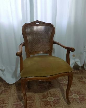 Poltrona Parigina con schienale in paglia Vienna