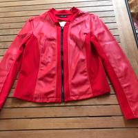 Giacca in ecopelle rossa