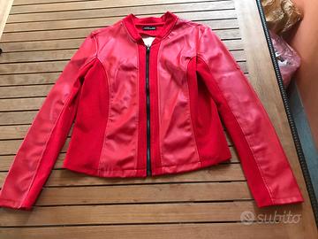 Giacca in ecopelle rossa