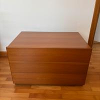 Comodino legno con 3 cassetti