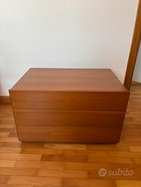 Comodino legno con 3 cassetti