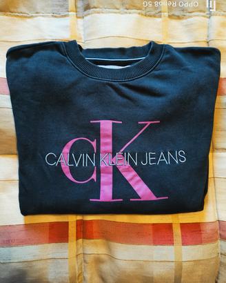 Calvin Klein felpa in cotone uomo nera