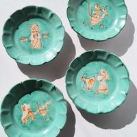 Set 4 piatti vintage ceramica CAS Vietri anni 40