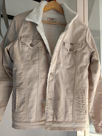 giubbotto jeans beige 