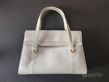 Borsa vintage anni '70 di pelle bianca 